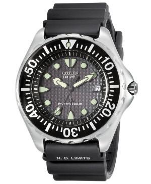 Citizen Watch, Men's Eco-drive Pro Diver Black Rubber Strap 43mm Bn0000-04h