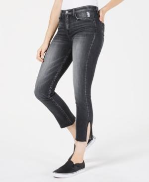 Flying Monkey Ankle-slit Cropped Skinny Jeans