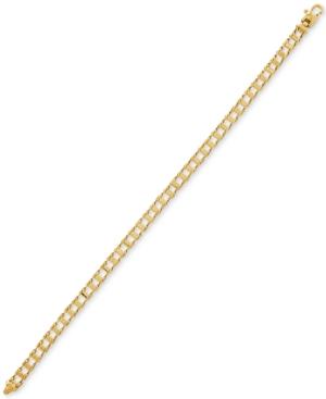 Polished Railroad Link Chain Bracelet In 14k Gold
