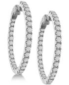 Diamond In And Out Hoop Earrings (3 Ct. T.w.) In 14k White Gold