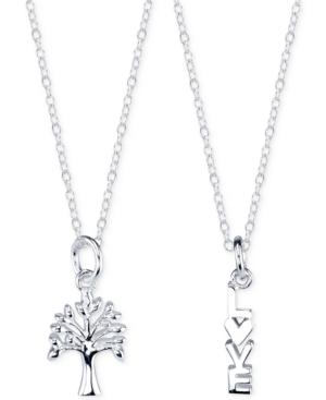 Unwritten Tree And Love Pendant Necklace Set In Sterling Silver