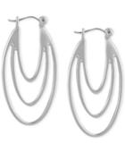 T Tahari Silver-tone Leverback Drop Earrings