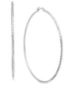 Essentials Silver Plated Textured Hoop Earrings