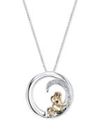 Disney Little Mermaid Ariel Diamond Accent Pendant Necklace In Sterling Silver