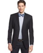 Lauren By Ralph Lauren Navy Solid Texture Slim-fit Blazer