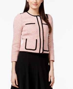 Cece By Cynthia Steffe Contrast-trim Tweed Jacket