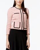 Cece By Cynthia Steffe Contrast-trim Tweed Jacket