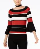 Inc International Concepts Striped Bell-sleeve Sweater, Created For Macy's