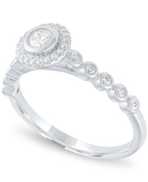 Diamond Halo Ring (1/3 Ct. T.w.) In 14k White Gold