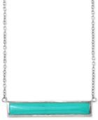 Manufactured Turquoise Bar Pendant Necklace In Sterling Silver (2 Ct. T.w.)