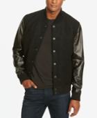 Kenneth Cole New York Men's Leather-sleeve Bomber Jacket