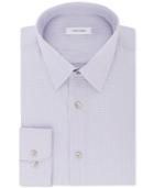 Calvin Klein Men's Steel Classic/regular Fit Non-iron Performance Stretch Blue Print Dress Shirt