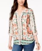 Style & Co Printed Utility Top, Created For Macy's