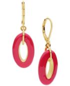 Anne Klein Colored Oval Drop Earrings