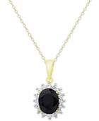 Victoria Townsend Sapphire (3 Ct. T.w.) And White Topaz (5/8 Ct. T.w.) Pendant Necklace In 18k Gold-plated Sterling Silver