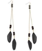 Inc International Concepts Gold-tone Feather Linear Earrings, Only At Macy's
