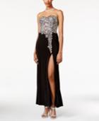 Crystal Doll Juniors' Beaded Strapless Gown, A Macy's Exclusive