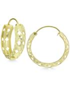Giani Bernini Cut-out Textured Hoop Earrings In 18k Gold-plated Sterling Silver, Only At Macy's