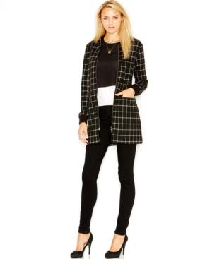 Sanctuary Printed Zip-front City Coat