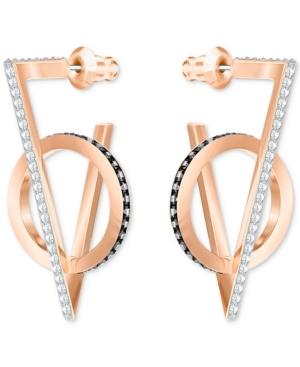 Swarovski Rose Gold-tone Geometric Pave Drop Earrings