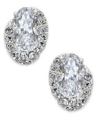 Danori Silver-tone Asymmetrical Crystal Stud Earrings