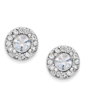 Charter Club Silver-tone Clear Circle Stud Earrings