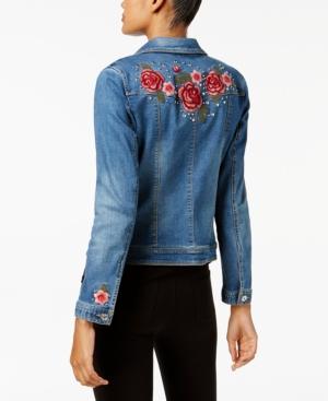 Inc International Concepts Embellished Denim Trucker Jacket, Created For Macy's