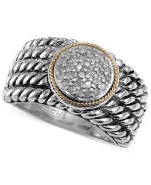 Balissima By Effy Diamond Texture Ring (1/6 Ct. T.w.) In Sterling Silver And 18k Gold