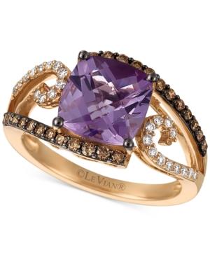 Le Vian Chocolatier Amethyst (2-3/4 Ct. T.w.) And Diamond (3/8 Ct. T.w.) Ring In 14k Rose Gold