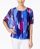 Alfani Angel-sleeve Bubble-hem Top, Only At Macy's