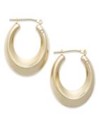 Signature Gold™ 14k Gold Earrings, Diamond Accent Oval Gradient Hoop Earrings
