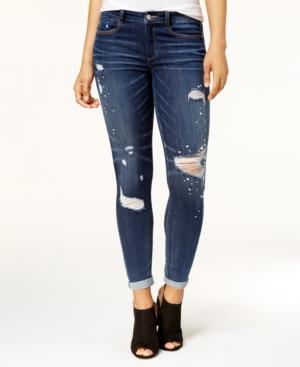 Rewash Juniors' Embellished Ripped Skinny Jeans