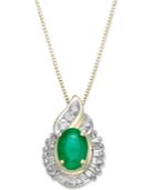 Emerald (3/4 Ct. T.w.) & Diamond (1/5 Ct. T.w.) Pendant Necklace In 14k Gold