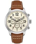 Nautica Men's Chronograph Tan Leather Strap Watch 44mm Nad14517g