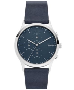 Skagen Men's Chronograph Jorn Blue Leather Strap Watch 41mm