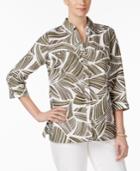 Jm Collection Printed Hardware-detail Shirt, Created For Macy's