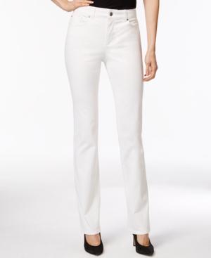 Charter Club Petite White Wash Straight-leg Jeans, Only At Macy's