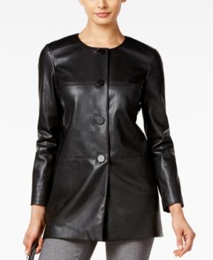 Alfani Prima Faux-leather Blazer, Only At Macy's
