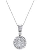 Diamond Circle Pendant Necklace (1-1/2 Ct. T.w.) In 14k White Gold