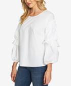 Cece Cotton Ruffle-trim Blouson-sleeve Top