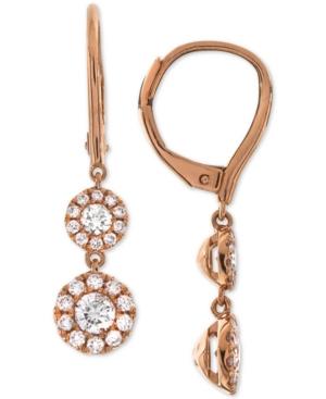 Diamond Halo Drop Earrings (3/4 Ct. T.w.) In 14k White Gold