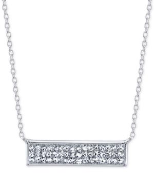 Unwritten Crystal Bar Pendant Necklace In Sterling Silver