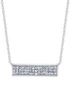Unwritten Crystal Bar Pendant Necklace In Sterling Silver