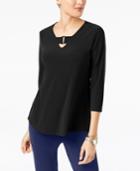 Alfani Keyhole High-low Top, Created For Macy's