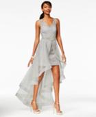 Say Yes To The Prom Juniors' High-low Flyaway Illusion Gown, A Macy's Exclusive