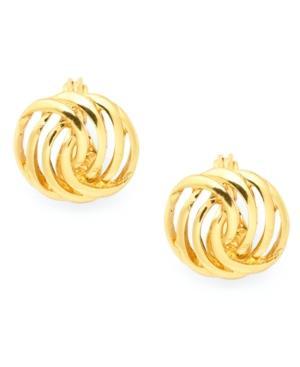 Charter Club Gold-tone Openwork Button Earrings