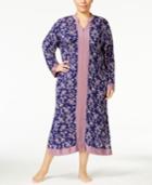 Oscar De La Renta Plus Size Printed Blocked Knit Caftan