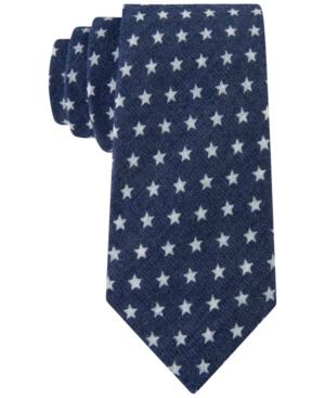 Tommy Hilfiger Men's Denim Star-print Slim Tie