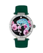Bertha Quartz Camilla Collection Teal Leather Watch 38mm