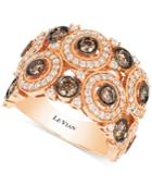 Le Vian Chocolatier Chocolate Deco Estate Vanilla And Chocolate Diamond Ring (2 Ct. T.w.) In 14k Rose Gold